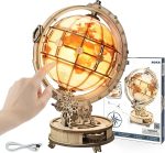ROKR 3D Wooden Puzzles for Adults-LED Illuminated Wooden Globe Puzzle-Model Building Kits-Room Decor for Teen Girls Boys Women Men - Image 2