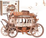 ROKR 3D Wooden Puzzles for Adults-Stagecoach Music Box Kit-DIY Wood Model Kits for Adults-Toy Gifts for Ages 14 and Up - Image 2