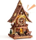 ROKR Cuckoo Clock 3D Wooden Puzzle with LED Light & Hourly Chime for Adults | DIY Wooden Clock Model Building Set, Unique Gift for Women Men - Image 2