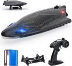 Rc Boat,12 inch Big Remote Control Boats with LED Light,40 KPH Fast RC Speed Boats with 2000mAh Battery Ideal Waterproof Toy Boats for Lakes & Pools & Salt Water Summer Toys for Adults - Image 2