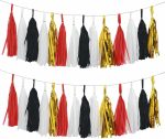 Red Black White Gold Paper Tassel, 20 Pack, Party Decorations for Birthday, Baby Shower, Sprot Game,Graduation - Image 2