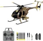 Remote Control Helicopter, C189 MD500 RC Helicopter Model, 1/28 Scale 4CH Single-Rotor Helicopters with 6-Axis Gyro and Brushless Motor, 2.4GHz RC Aircraft for Adults, 2 Batteries (Camouflage) - Image 2