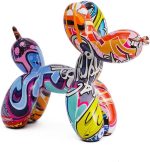 Resin Balloon Dog Sculpture - Collectible Figurines Decor for Home | Office Desktop Resin Decors Balloon Dog Decor (Graffiti) - Image 2