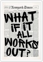 Retro Black And White Newspaper Poster What If It All Works Out Canvas Wall Art Positive Affirming Quote Minimalist Prints Painting For Home Bedroom Dorm Wall Decor 12x16in Unframed - Image 2