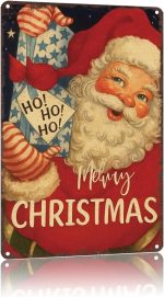 Retro Vintage Christmas Metal Sign 8X12inch-Classic Holiday Motif Tin Wall Art for Collectors - Image 2