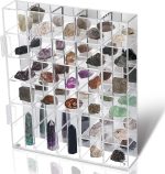 Rock Display Case Adjustable Clear Acrylic Collection Box with Mirrored | Arrowhead Stones Storage Fossil Storage Box Mineral Crystal Collectibles Holder Organizer Showcase Shelves with Lid - Image 2