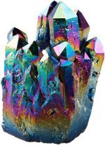 Rockcloud Titanium Coated Crystal Rainbow Cluster Geode, 1.5-2.25" | 100-150 Grams, Rock Quartz, Angel Aura Crystal, Druzy Home Decoration Specimen, for Meditation, Healing Crystal Collection - Image 2