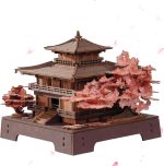 Rolife 3D Wooden Puzzle Miniature House Building Kit Sakura Pavilion | Japanese Cherry Blossom DIY Craft Model Building Set, Home Decor Gift for Adults Family - Image 2