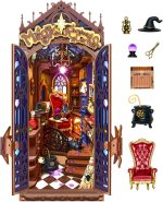 Rolife Book Nook Kit Wizard House Snap-Fit 3D Wooden Puzzles for Adults | 10" diy miniature house kit collectible halloween diorama building kit booknook bookshelf decor craft gift for men women - Image 2