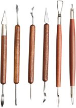 S & E TEACHER'S EDITION 6 Pcs Pottery & Clay Sculpting Tools | Double-Sided, Smooth Wooden Handles - Image 2