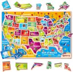 SYNARRY Large USA Wooden Puzzles for Kids Ages 3-5, Learning United States Map Puzles for Kids Ages 4-6, Wood Jigsaw Puzzles Educational Games Toys Gifts for Boys Girls Ages 3-8 - Image 2