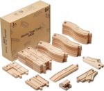 SainSmart Jr. Wooden Train Track 52 PCS, Track Expansion Compatible with All Major Brands Toddler Railway Toy Train Set Boys Train Set 3+ - Image 2