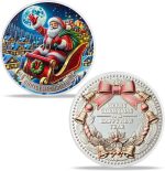 Santa Claus Sleigh Commemorative Coin - Merry Xmas Elk Snowy Village Token - Happy New Year Funny Celebration Keepsake Collection Gifts for Family Friends - Image 2