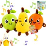 Sensory Toys, Interactive Music Plush Toy with Dual Play Modes, Soft Fruit Plush Toy Human Touch Sensors, Music Sensory Toy for Multiplayer Christmas Birthday，3pcs B - Image 2