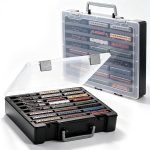 Silipull 1 Pack N Gauge Model Train Storage Box with Foam Insert 8 Slots Vertical 11'' x 0.8'' x 1.97'' Minature Carrying Case for Model Railway Locomotives Wagons Vehicles Cars Train Accessories - Image 2