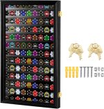 Silipull Challenge Coin Display Case, 28 x 16 Inch Poker Chips Holder Wood Medal Wall Mount Lockable Cabinet Rack Box for Army Navy Air Force Marine Honored Coins - Image 2