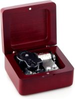 Sinzyo Music Box Vintage Wood Carved Mechanism Musical Boxs Gift for Birthday Valentine's Day Christmas Day(SuperMari0 Theme -Wine Red Box) - Image 2
