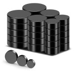 Small Strong Rare Earth Magnets, 3 Sizes 30pcs,Black | Neodymium Fridge Magnets for Whiteboard, Billboard, Hobbies, Office, Round Button - Image 2
