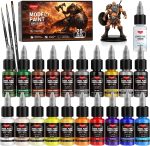 Smallbudi 20 Colors Model Paint Set 20ml/0.6Oz Miniature Acrylic Paint | With 3 Brushes & 1 Thinner for Brush Use & Airbrushing, Modeling Paint Set for Miniatures, Gaming Figures, 3D Prints, Crafts - Image 2