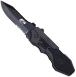 Smith & Wesson SWMP4LS 8.6in S.S. Assisted Folding Knife with 3.6in Serrated Clip Point Blade and Aluminum Handle for Outdoor Tactical Survival and EDC , Black - Image 2