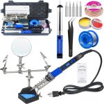 Soldering Iron Kit, 100W High-Power LCD Digital Soldering Iron, Circuit Board Repair Soldering Kit with Magnifying Glass Helping Hands, Adjustable Temperature Solder Welding Tools - Image 2