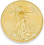 Solid 22K Yellow Gold 1Oz American Eagle Coin (1.28 x 1.28 Inches) - Image 2