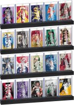 Sports Card Display Shelf for Wall, Holds 20 Trading Cards, 4PCS Wooden Card Holder for Baseball, Football, Basketball, and Graded Card Collection, Black - Image 2