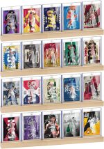 Sports Card Display Shelf for Wall, Holds 20 Trading Cards, 4PCS Wooden Card Holder for Baseball, Football, Basketball, and Graded Card Collection, Natural - Image 2