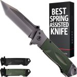 Spring Assisted Heavy Duty Pocket Knife for Men - 3.5" Tanto Sharp Blade - Folding Tactical Self Defense Japanese Knives with Portable Clip - for Hunting Camping Military Survival Work EDC 6688 - Image 2