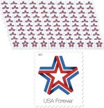 Star Ribbon Forever First Class Postage Stamps Celebration Patriotic (100 Stamps) - Image 2