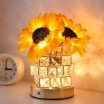 Sunflowers Flower Lamp Cordless Touch Table Lamp Birthday Gifts for Women | 3-Colour Infinitely Dimming Small Night Light Festival Restaurant Bedroom Bar Coffee Shop Decor Gifts - Image 2