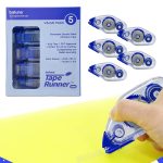 TAPE RUNNER - Double Sided Adhesive with Dispenser Roller Included - Acid Free, Sticky, Clear & Transparent - Ideal for Scrapbooking, Crafts & More - Mini (197 inches per Cartridge), 5 Cartridges - Image 2