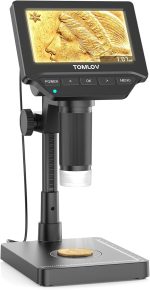 TOMLOV DM4W Microscope with Weighing Scale: 4.3" Digital Coin Microscope with Screen, Error Coin Magnifier with Lights, Weight Scale for Collectors, Jeweler, Students, Compatible with Windows/Mac - Image 2