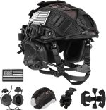 Tactical Helmet with Headset,4in1 Upgraded Adjustable with Helmet Cover for Airsoft Cosplay Military Tactical Gear - Image 2