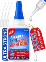 Thin CA Glue 20g, Cyanoacrylate Super Glue with 3 Droppers | Fast 15 Second Set, Clear Capillary Flow For Hairline Gaps In Wood, Metal, Plastic, Ceramic, Rubber, And Jewelry - Image 2