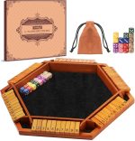 Toidgy 1-6 Players Shut The Box Dice Games, Wooden Board Table Math Game with 16 Dice and Instructions, Classics Close The Box Board Game for Adults Kids, Family Classroom Home or Bar - Image 2