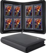 Top loader Binder, Holds 128+ Toploaders（Black） | 4 Pocket Top Loader Card Storage Case, Double-Sided Pockets for trading card in 3 x 4'' Toploaders - Image 2