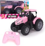 Toyland® 1:24 Scale Pink Remote Control Tractor Toy with Lights & USB Charging - Rechargable Battery Included - Indoor and Outdoor Farm Play Vehicle - Image 2