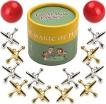 TriMagic Metal Jacks Game with Ball Classic, Jax Toy, Vintage Jacks and Ball Set, Original Jax Game for Kids and Adults, Retro Old School Toys for Family, Old Fashioned Nostalgic Gifts - Image 2
