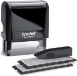 Trodat Printy 4911 Self Inking DIY Stamp Kit –, Black, 3/4” x 1-7/8” | Do It Yourself Stamp in Black; Up to 4 lines for custom message; Tweezers & 2 letter sets included; Black Ink; 3/4” x 1-7/8” - Image 2