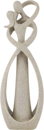 Trycooling Kissing Lovers Statue Abstract Sculpture, Sandstone, Small | Resin Statues Collectible Figurines, Modern Home Decoration for Living Room Office Shelves Coffee Table Desk Decor - Image 2