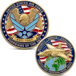 US Air Force Challenge Coin, 3D Dual-Sided Patriotic Military Design Coin | Air Power & Freedom Tribute, Detailed Eagle, Aircraft, Globe and Flag Artwork, Patriotic Gift for Veterans and Men - Image 2