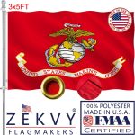 US Marine Corps USMC Flag 3x5 Outdoor Made in USA - Double Sided Heavy Duty Vivid Color US Military Army Flags Long Lasting with 2 Brass Grommet - Image 2