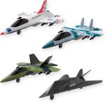 United Sates Air Force 4-Pack Toy Jet Squadron Die Cast Airplanes, Pull Back Military Fighter Jets, Diecast Air Plane Models - Image 2