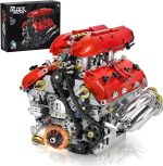 V8 Engine Model Kit, 1370 PCS Build Your Own Visible Car Motor | Advanced Mechanical Building Block Set for Adults | Collectible Engine Model for Display | Desk Decor & Gift for Car Lovers - Image 2