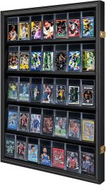 VERANI 35 Graded Sports Baseball Card Display Case Wall Mount Black | Lockable Trading Card Wall Cabinet,98% UV Block Acrylic Panel,Premium Wood Frame,Vertical Wall Mount Only - Image 2