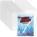 VOKOY 25 Sets Current Size Comic Book Bags and Boards, Reusable Transparent Comic Book Sleeves with Double-Sided White Cardboard Regular Comics Magazine Storage for Collector Small Business - Image 2