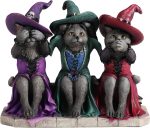 Veronese Design 4 7/8 Inch See No Evil Hear No Evil Speak No Evil Witch Cats Resin Animal Collectible Figurine - Image 2
