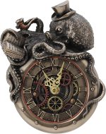 Veronese Design Steampunk Octopus Wall Clock - 7.75" Bronze Nostradamus Prophet Sculpture with Quartz Movement, Battery Operated Decorative Art for Home Office - Image 2