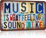 Vintage Music Is What Feelings Sound Like Metal Sign Tin Signs | Wall Decor Inspirational Quotes - Image 2